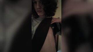 Transgender hotty Stesha studies her youthful body