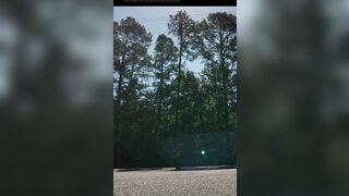 Outside in hose leotard miniskirt neighborhood walk.