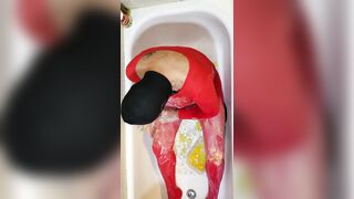 Cd slimed, sex tool screw and masturbate in nylon hose leotard.