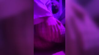 Femboy in fishnets spanks himself