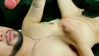 I need u at the end of me, FTM plays with his sex toy and his large love button