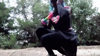 SISSY DOXY SWALLOWS SEX-TOY IN PUBLIC