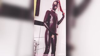 TheLatexRubberDoll - catsuit sex tool ride