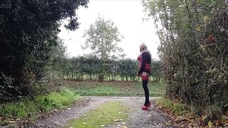 Crossdressing Joy by the Roadside