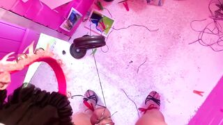 trauma these white virgin balls with 4kg ball weights for your bitch goddess Cutie Scarlett Ebony