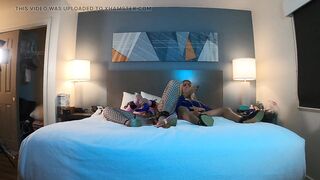 Very Hawt Golden-haired Femboy Masturbating with Redhead Trans Woman