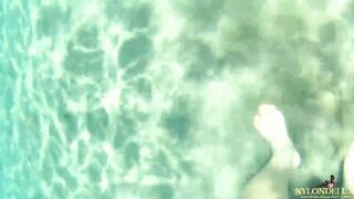 Seductive Stocking Teasing in the Sea: a Need to-see