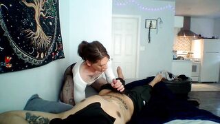 KymberlyTS hawt tall white t-girl takes care of dl gang member. no sound bc IDK what I'm doinggg