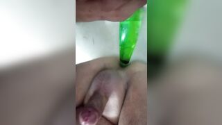 Banging my butt with a cream bottle