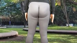 Large bubble ass public flashing
