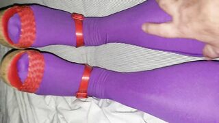 Crossdresser playing on the daybed.