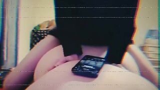 Dad fills my booty whilst watching porn