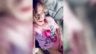 Cute tgirl is a urinal for herself