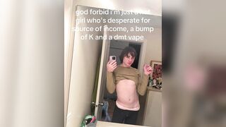 VOYEUR - Tsfranny in nature's garb kitchen party angel ASMR - Final moments previous to HRT debut