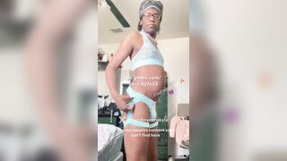 Trans femboy ezra_kyke25 shows off in hot spring lace underware solo