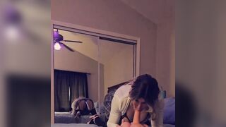 Hawt schoolgirl crossdresser with buttplug sucking sex-toy