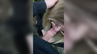 Hawt to a stranger in public, in the forest.