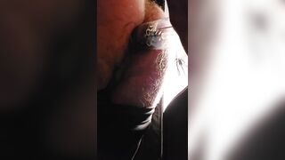 Poking weed grow bulb in unshaved butt dry