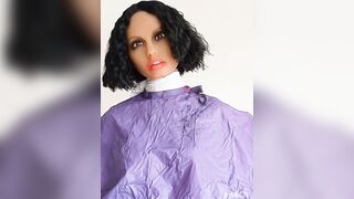 Ladyboy hairdresser cums black dental hygienist after cutting her hair