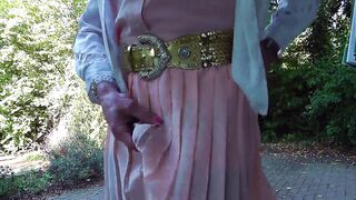 Nasty Outdoor Fashion Show In Nylon Nylons