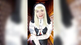 Sins of the sissy: Nasty Nun Confesses... Then Swallows His Holy Spirit