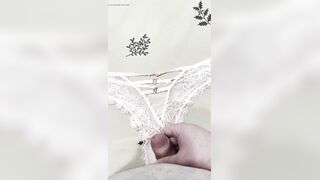 Cum over pants with my tiny