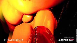 Lesbo angels having shemale hentai sex in a darksome place