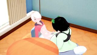 Fur shemale hentai grants fortunate hunk's desire