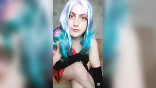 Large Bubble Ass Sexy Golden-haired White Booty Cute Skinny Ladyboy Crossdresser Kitty