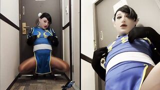 After Cosplay Event, femboy makes self joy with teat. CD, JPN, sissy, crossdresser.