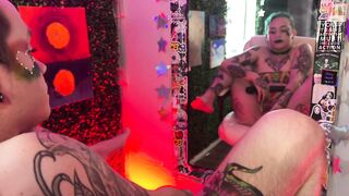 Mirror POV Whilst Trans Male Screws Self With Pride Vibrator