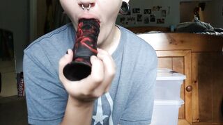 Trans Teen Pounds Gap With Biggest Sex tool Then Sucks It Off