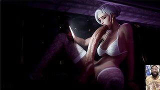 Big Shlong Booty Ashe Sucks Her Own Shemale hentai Dick, Yellow Lantern Jerks Off Her Big Shemale hentai Weenie