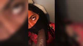 Shemale Gives Sloppy Oral sex to Stepbro