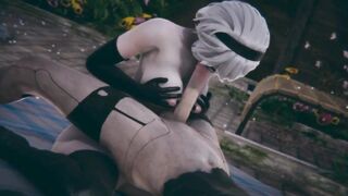 NieR- Automata - A2 Screws 2B futanari CG