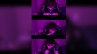 Split screen Femboy Sex toy Oral pleasure