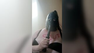 big beautiful woman TV fanal invasioning herself with a sextoy