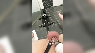 Sissy is squirting from magic wand and fuckmachine