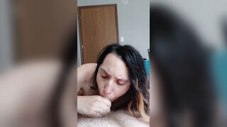 Trans girlfriend sucks me to completion