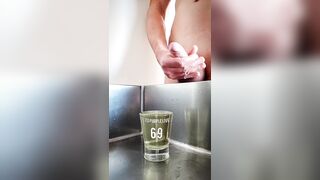 piddle and cum in a cup. Pee and cum. Wanna swallow ????