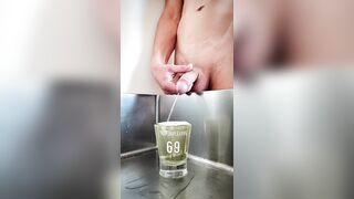 I treat the teen to a glass of warm void urine. That babe can't live out of pissing and drinking