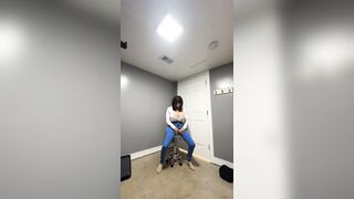 Hawt trans CD in hot constricted jeans. Biggest booty large jock and boobs