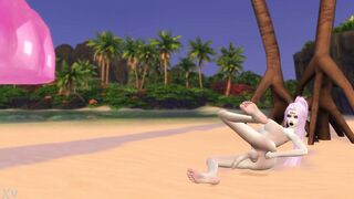 ladyboy anal fisting on tropical beach sims 4