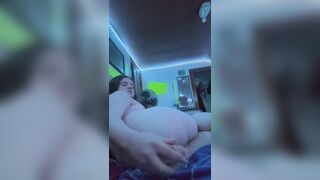 Trans hotty screws herself with 7’ in sex tool