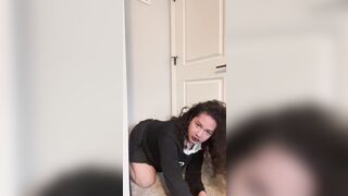 Cute Trans Gal Screws Her Sex-toy On All Fours