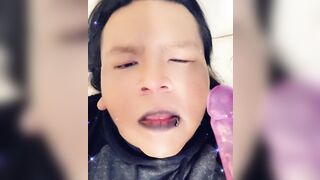 Trans hotty trying a big vibrator for the 1st time on constricted aperture