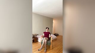 Trans Hotty Teases her Bulge in a Constricted Costume