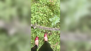 Horny walk throughout the woods