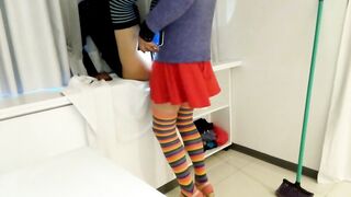 compiled, my boyfriend, wearing my raiment, and screwing me, with his large knob, large booty Latin babe