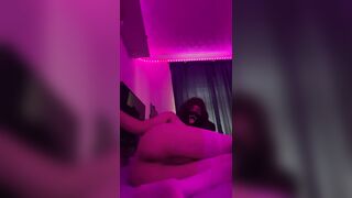 Femboy sissy toys with her petite clitty and arches her back